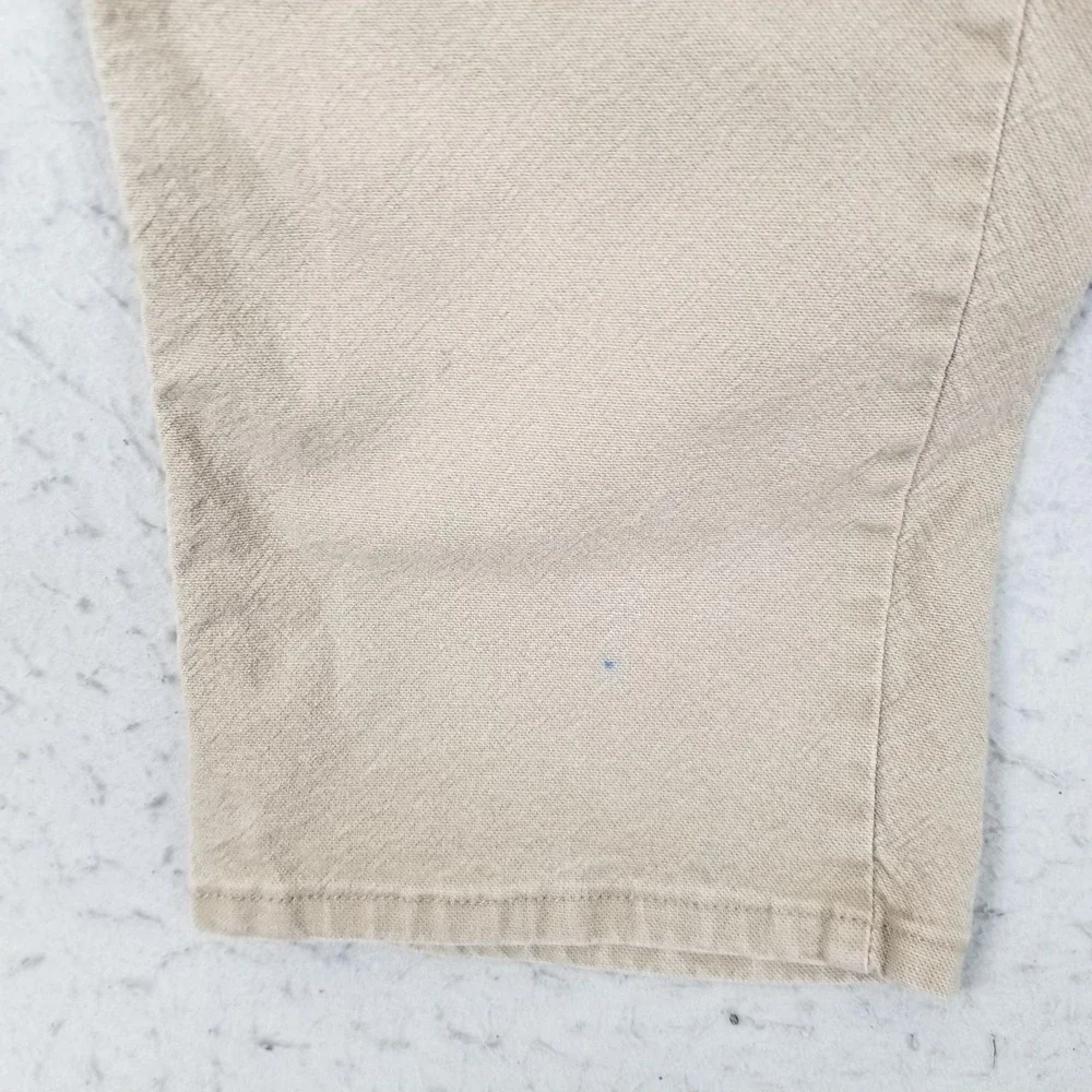 Wrangler Pants Mens 42x30 Beige Carpenter Denim Relaxed Fit Stretch Workwear